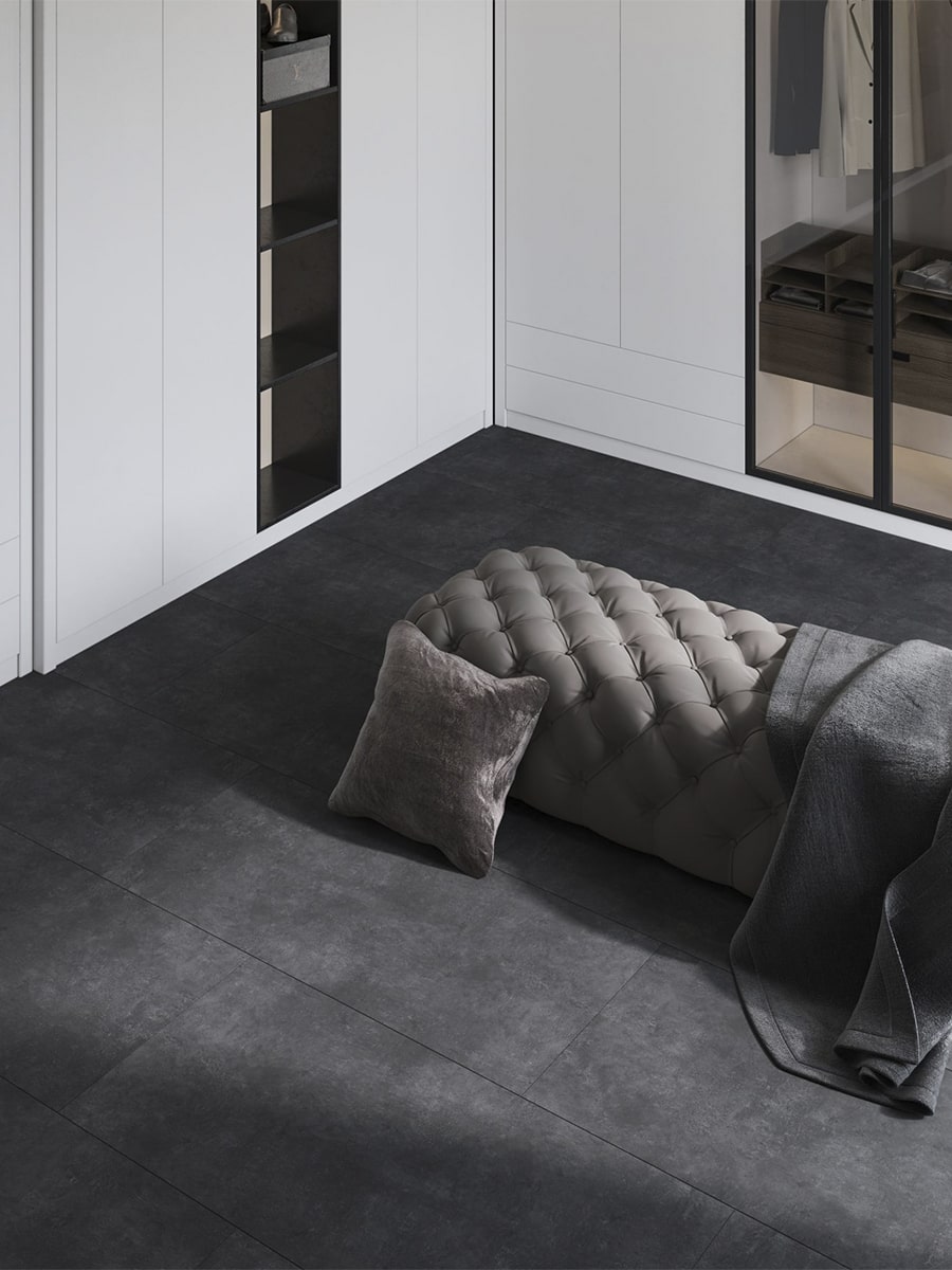 Eclipse Black Matt Porcelain Tile - 600x600mm