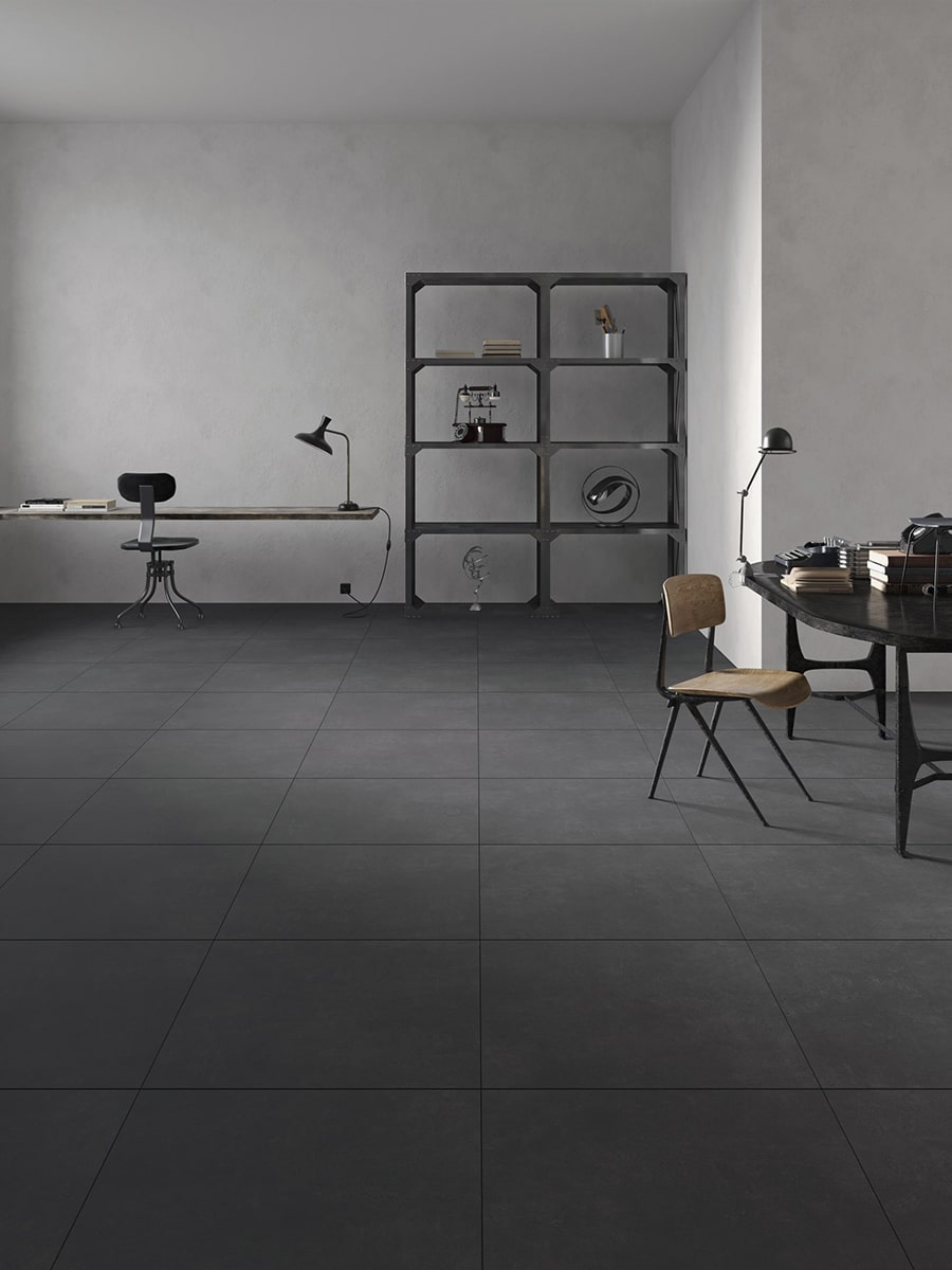 Eclipse Black Matt Porcelain Tile - 600x600mm