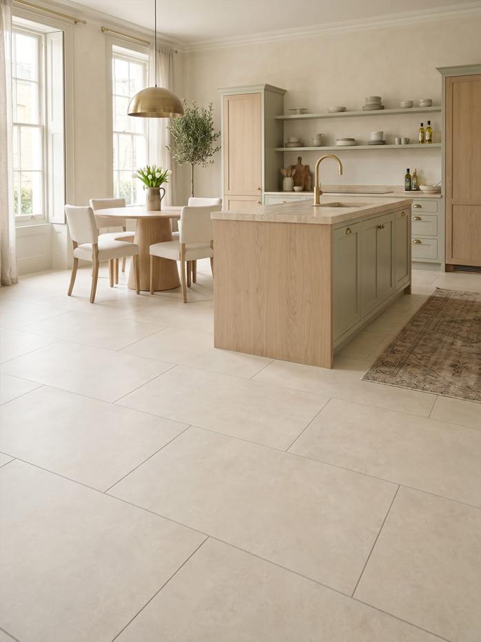Eclipse Ivory Matt Porcelain Tile - 1200x600mm