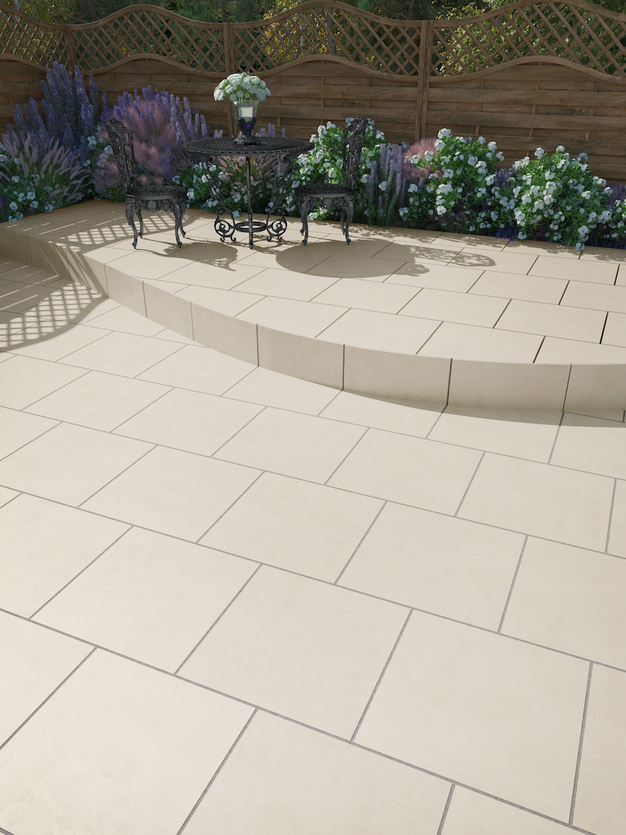 Eclipse Ivory Outdoor Porcelain Slab - 600x600x20mm