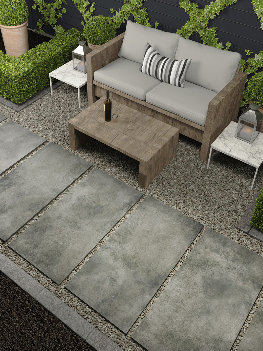 Eclipse Mid Grey Virtue Vitrified Porcelain Paving Slabs - 1200x600 Pack