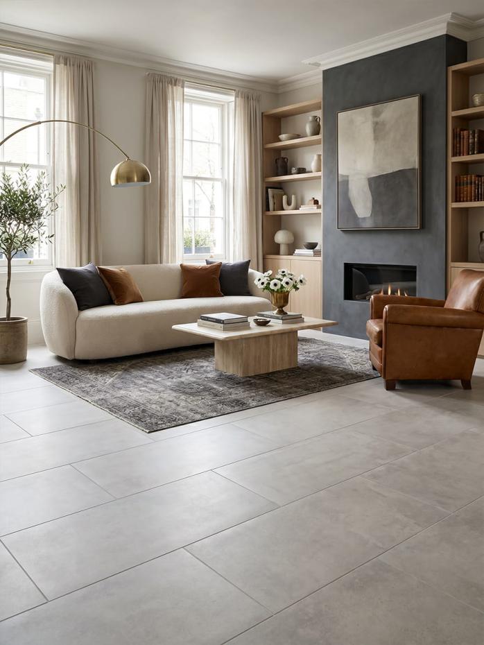 Eclipse Silver Porcelain Tile - 1200x600mm