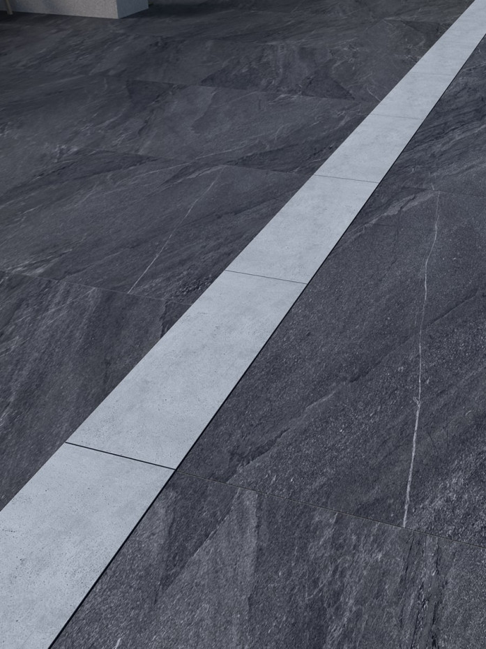 Eclipse Silver Edging Tile - 600x195mm