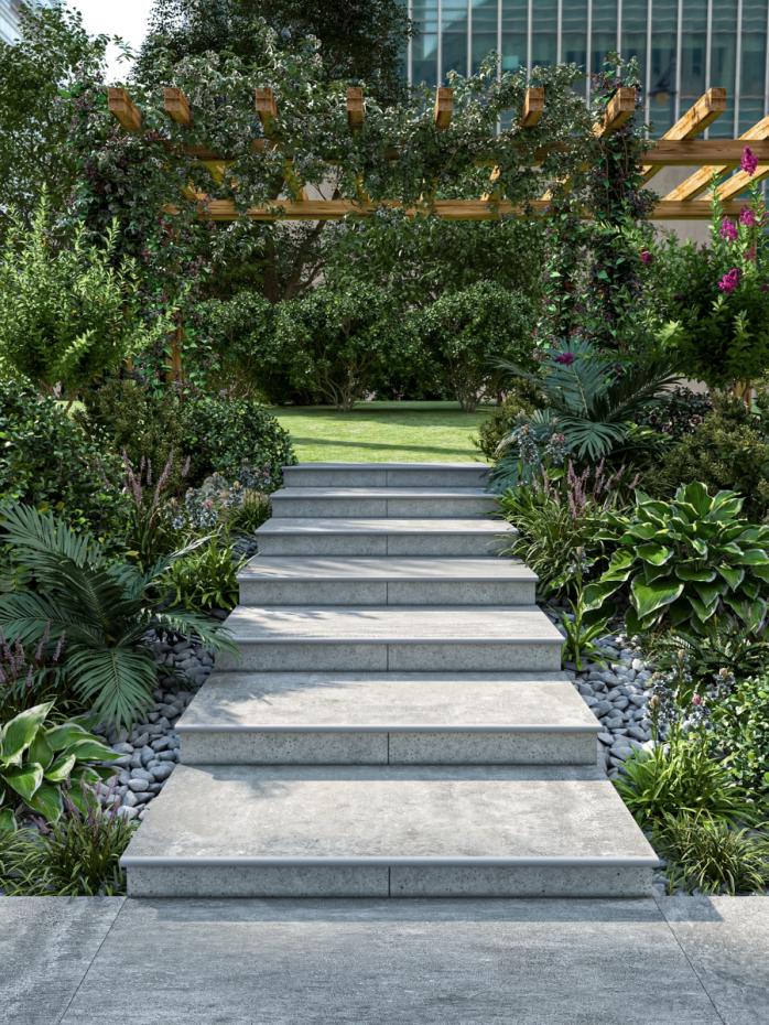 Eclipse Silver Porcelain Bullnose Tiles - 1200x400x20mm