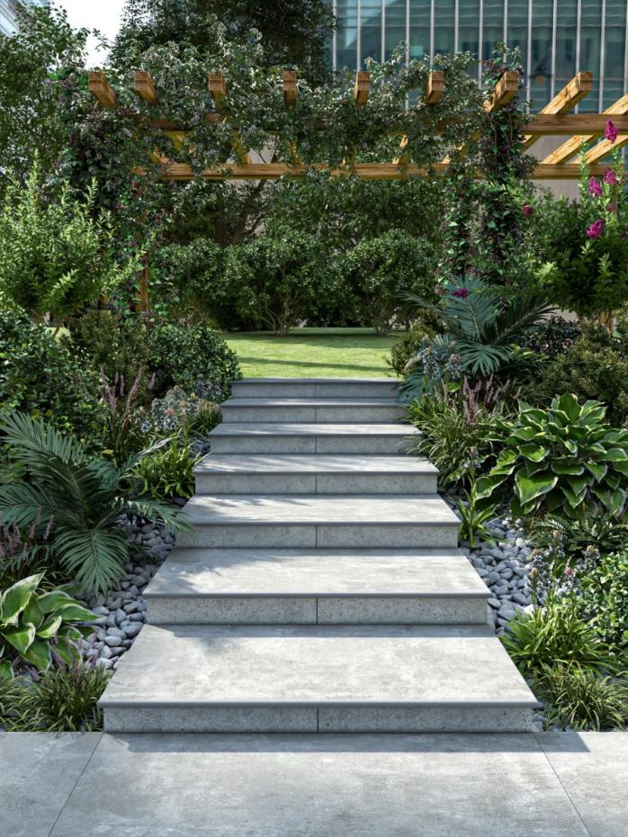 Eclipse Silver Porcelain Bullnose Tiles - 1200x400x20mm