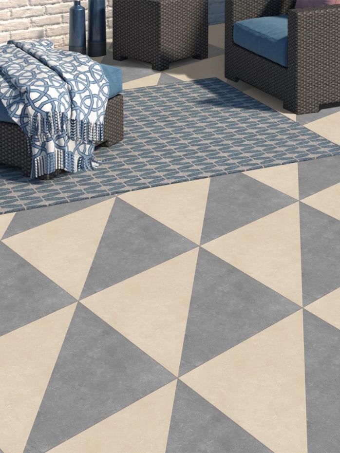 Eclipse Triangolo Decor Porcelain Slab - 600x600x20mm