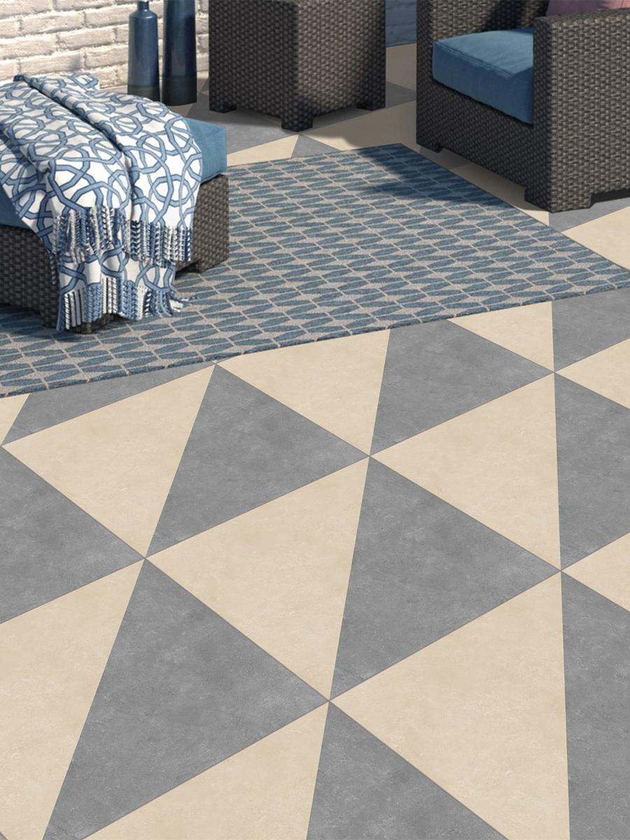 Eclipse Triangolo Decor Porcelain Slab - 600x600x20mm