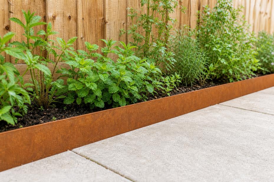 Corten Steel Lawn Edging 1075 x 150mm (Pack of 5)
