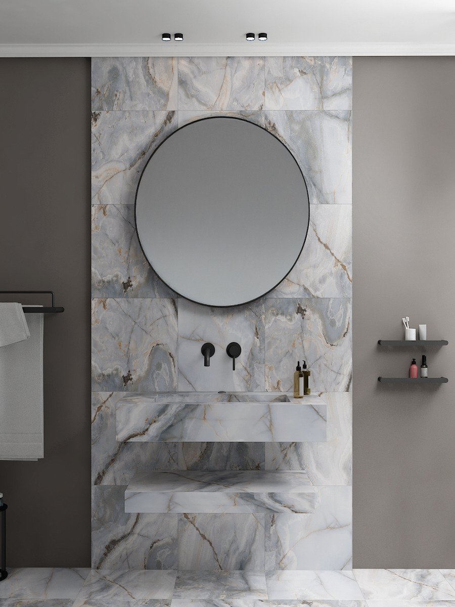 Eunoia Grey Onyx Sink and Shelf - 600mm / 750mm / 1000mm
