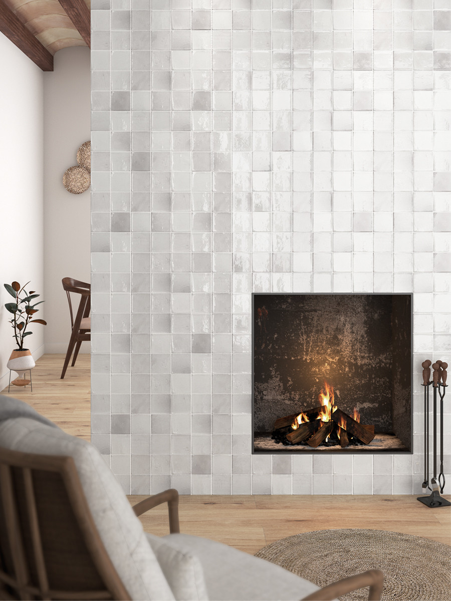 Equis Grey Square Gloss Wall Tiles - 200x400mm