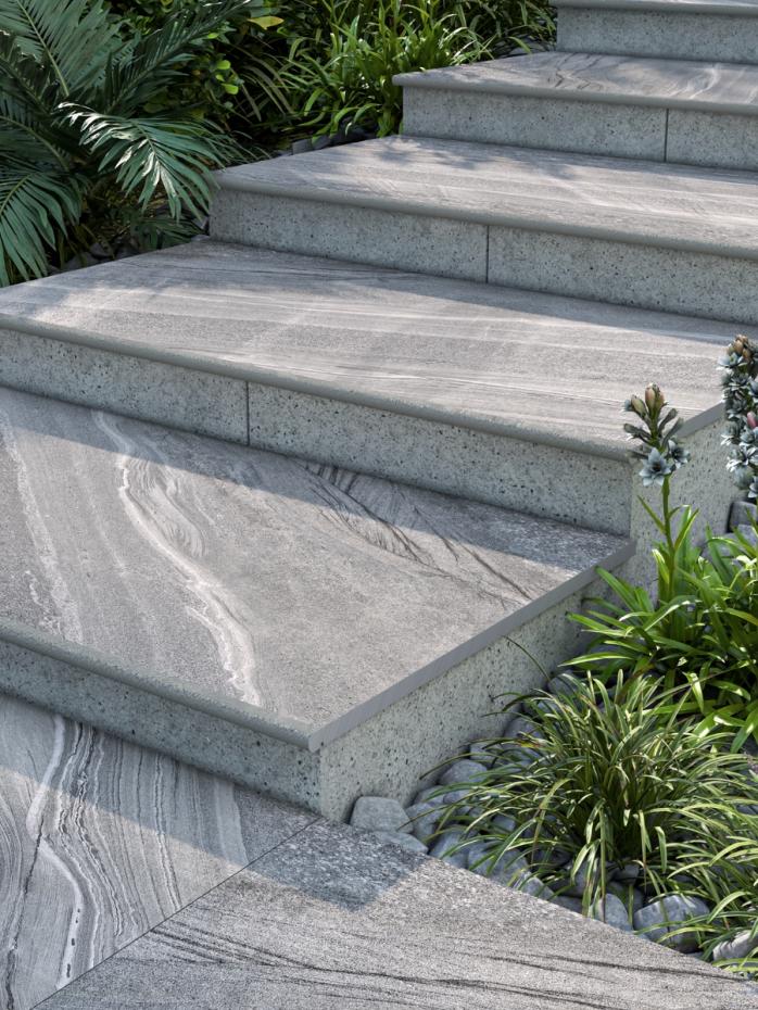 Esparada Grigio Porcelain Bullnose Tiles - 1200x300x20mm