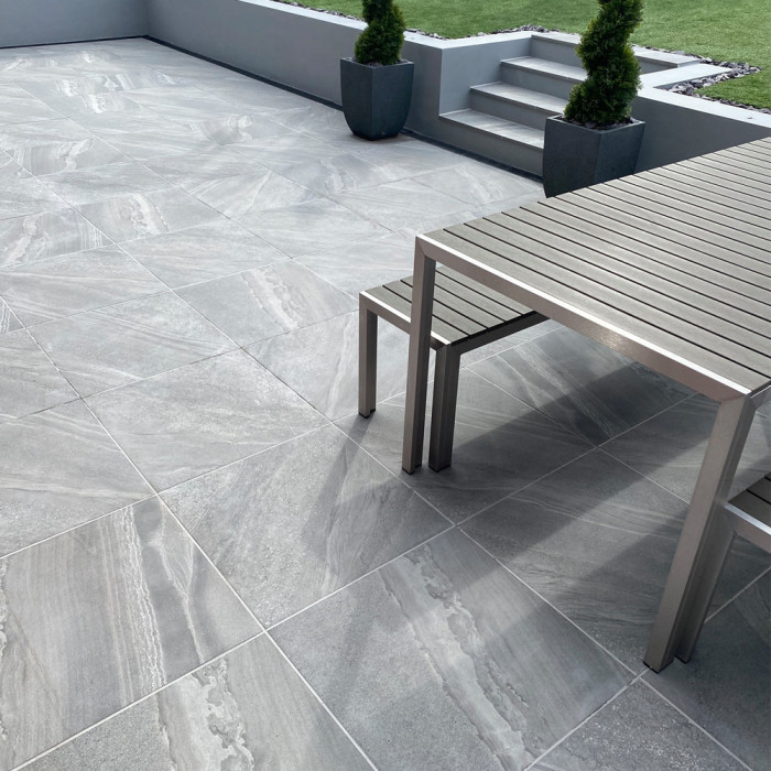 Esparada Grigio Porcelain Paving Slabs - 600x600x16mm