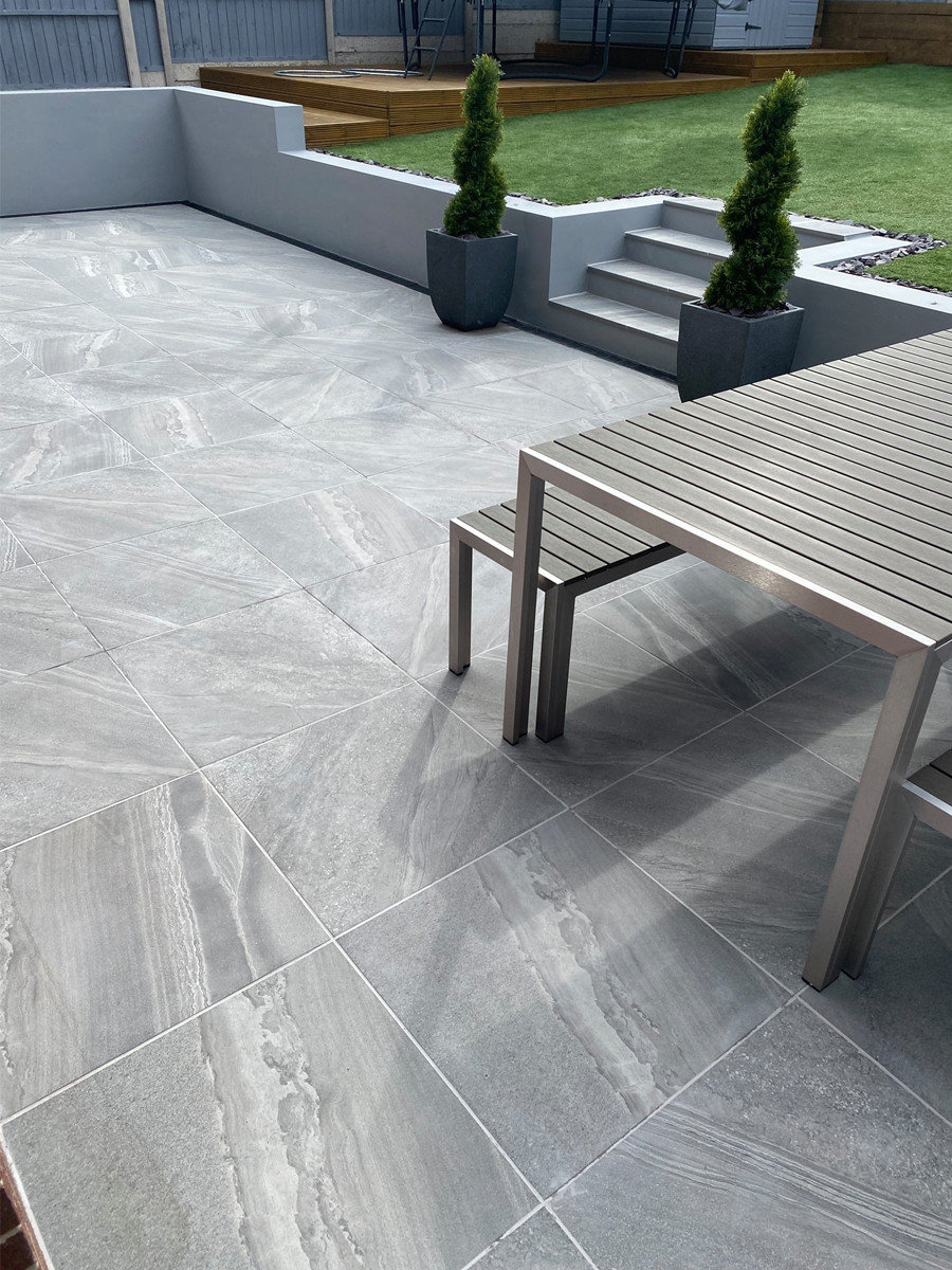 Esparada Grigio Porcelain Paving Slabs - 600x600x20mm