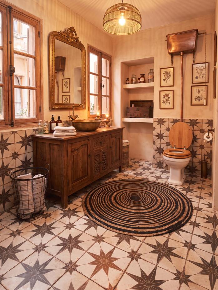 Estrella Black Star Pattern Tile - 450x450x9.5mm