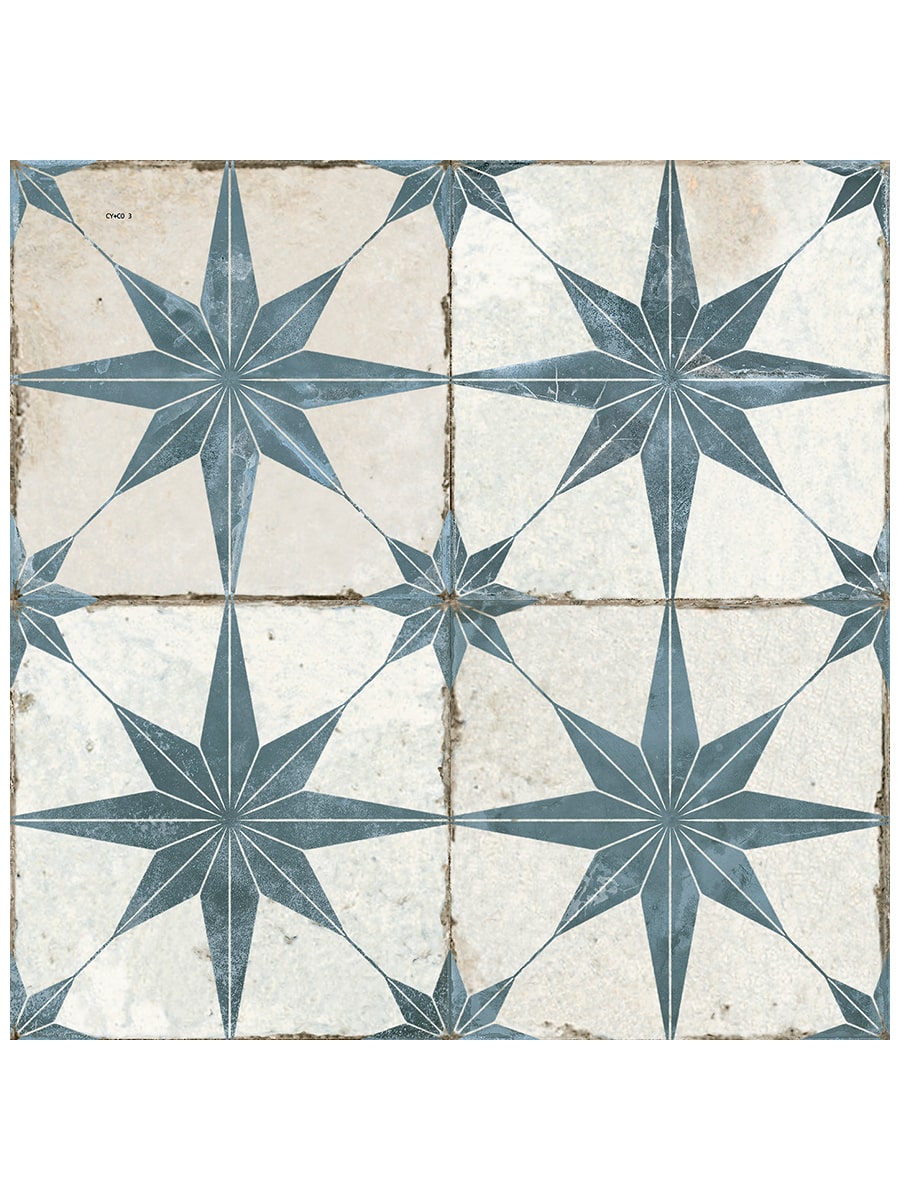 Estrella Blue Star Pattern Tile - 450x450x9.5mm