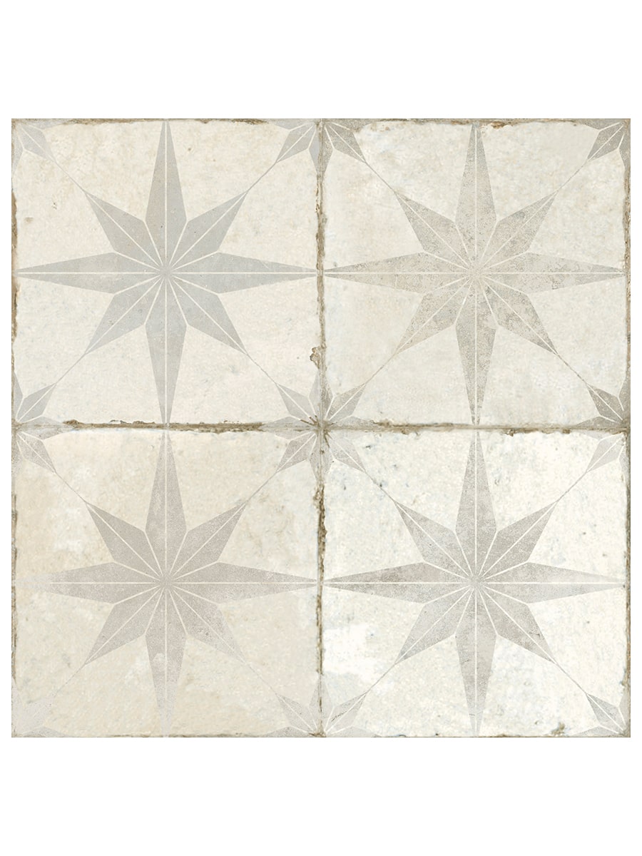 Estrella White Star Pattern Tile - 450x450x9.5mm