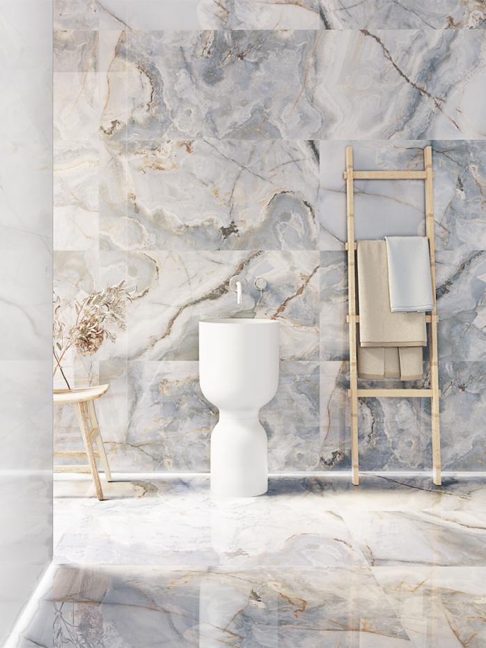 Eunoia Blue Onyx Gloss Tile - 1200x600mm (Birmingham Collection Only)