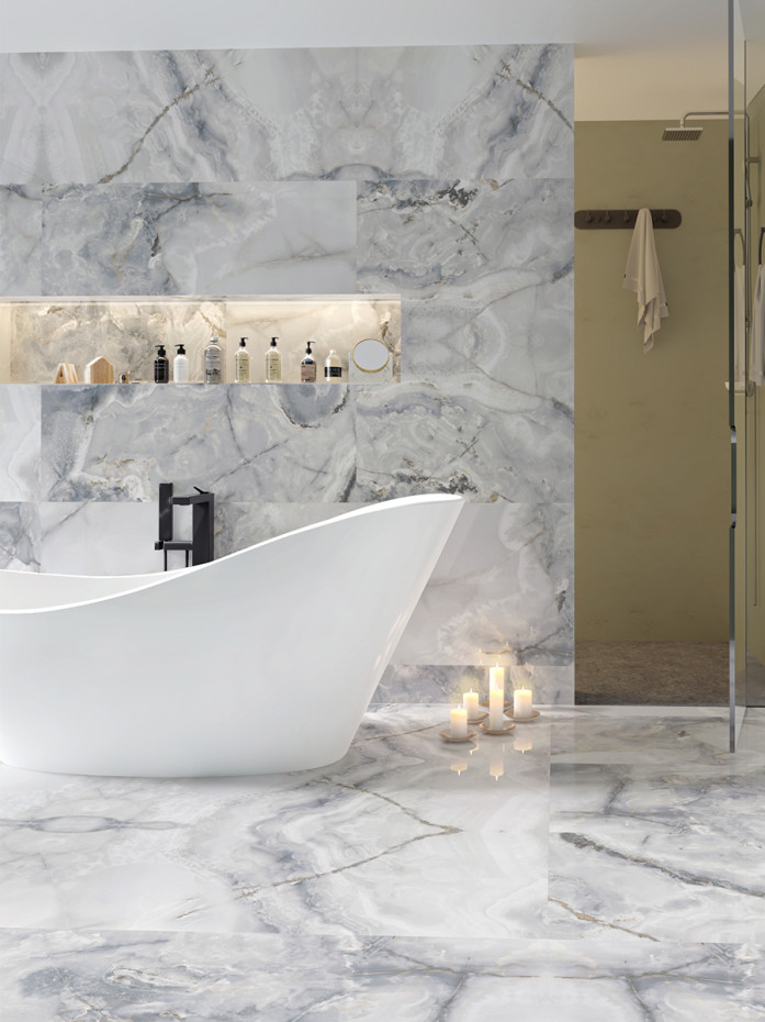 Eunoia Grey Onyx Matt Tiles - 608x608mm