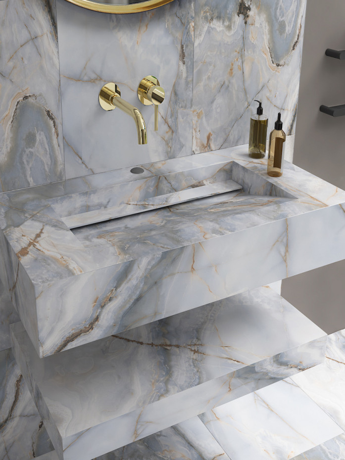 Eunoia Grey Onyx Sink and Shelf - 600mm / 750mm / 1000mm