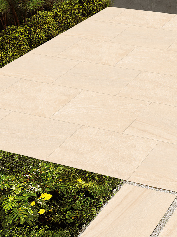 Everest Crema Outdoor Porcelain Paving Slabs - 1200x600x20mm