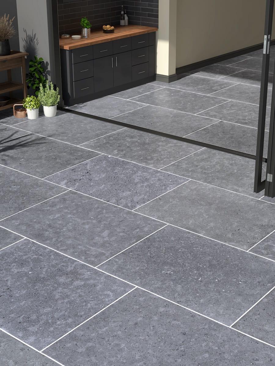 Dijon Grey Honed & Tumbled Limestone Paving Slabs - 900x600x20mm