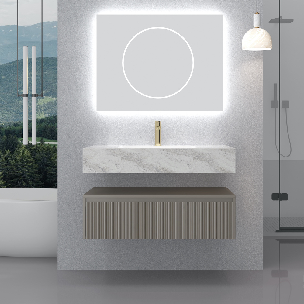 Modena Porcelain Floating Vanity With Soft Touch Drawer - 1000mm