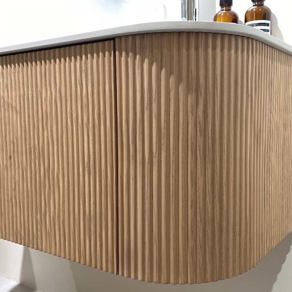 Bali Solid Wood Fluted Vanity - 900mm