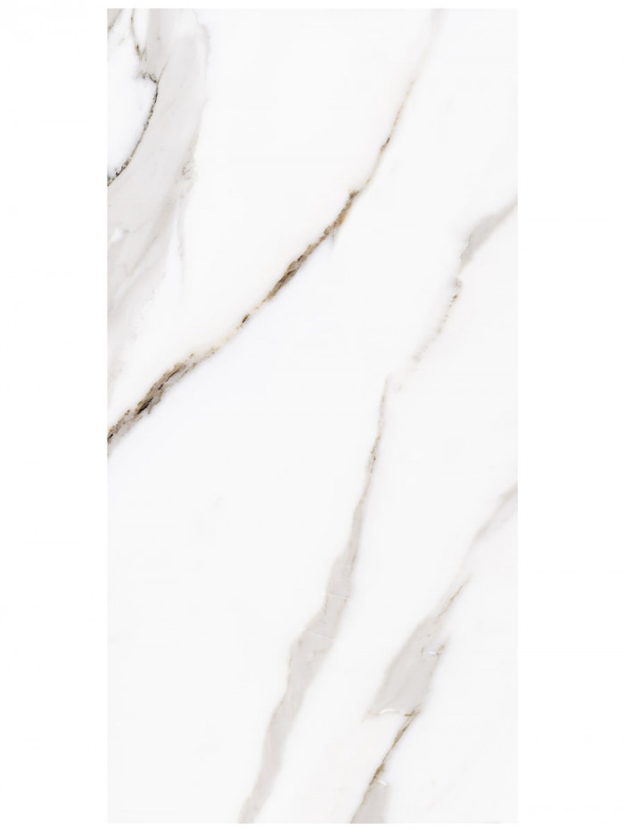 Gaios Marble Effect Polished Porcelain Tile - 1200x600mm