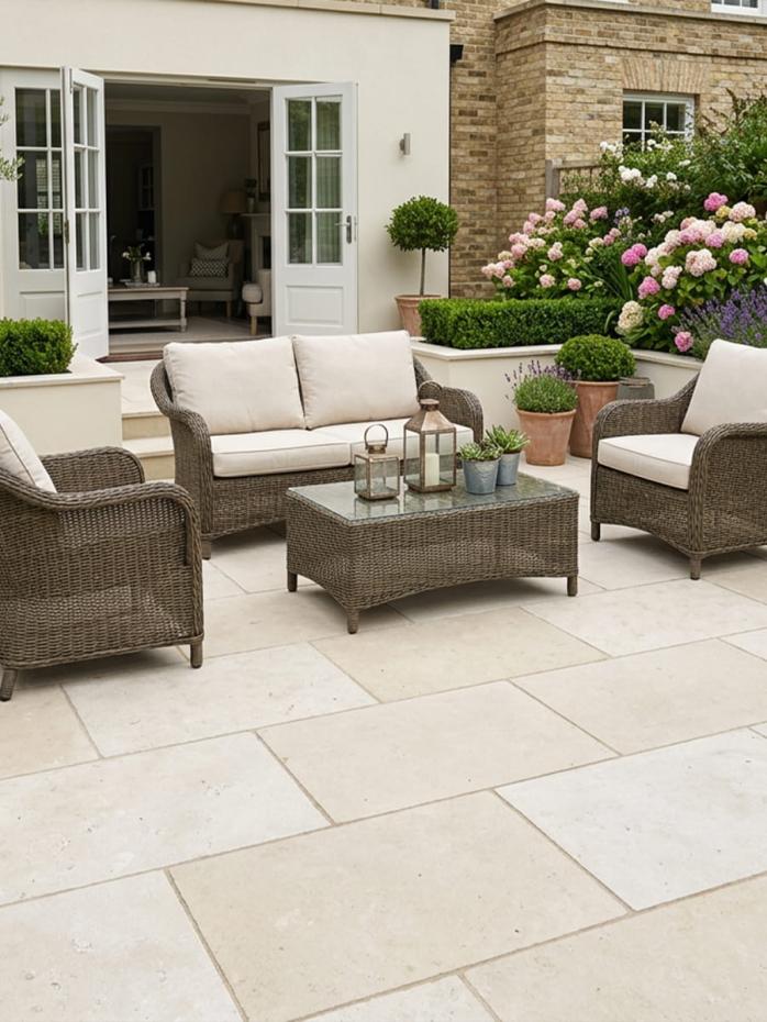 Galala Soft Sandblasted Tumbled Natural Limestone Slabs - 900x600x20mm