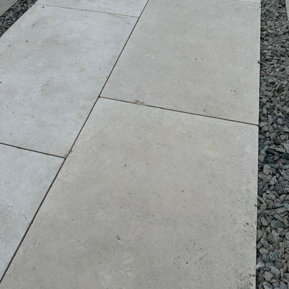 Galala Soft Sandblasted Tumbled Natural Limestone Slabs - 900x600x20mm