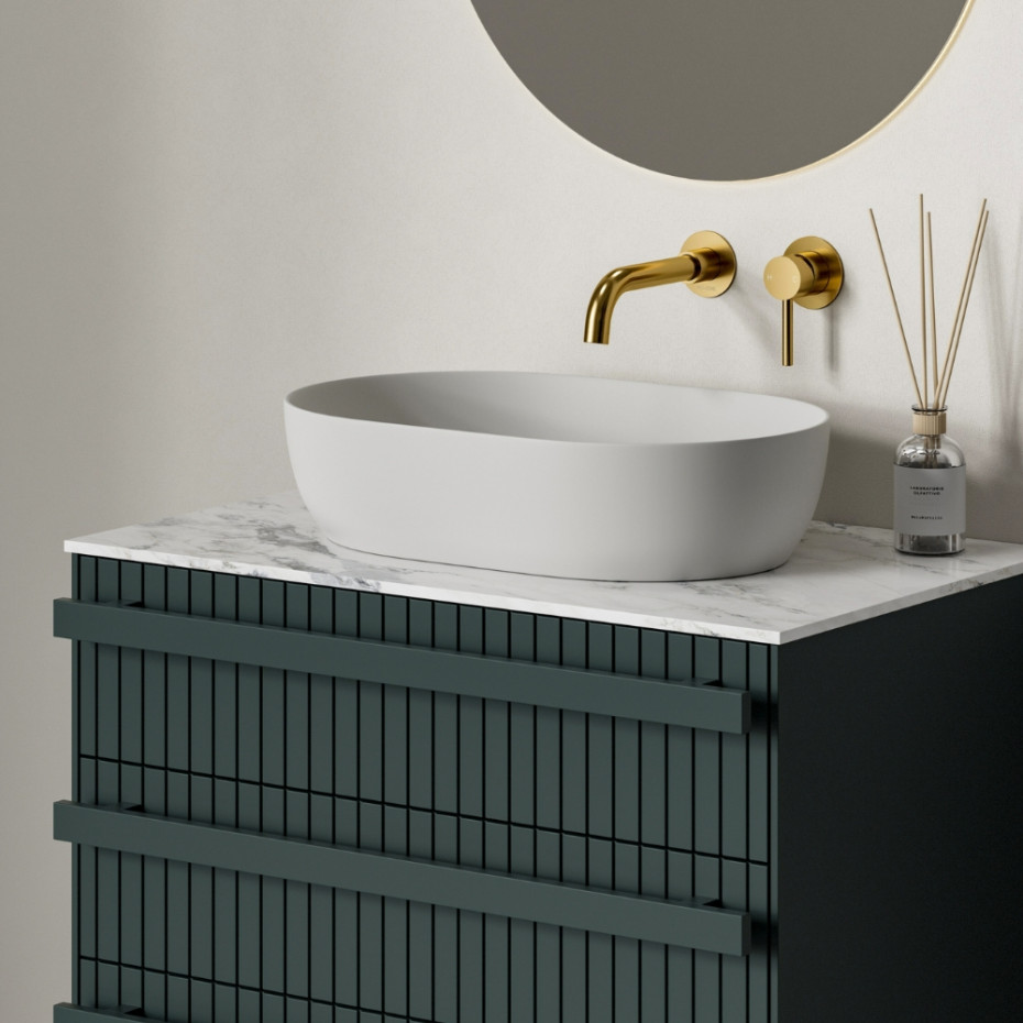 Garda Brush Gold Wall Mounted Basin Mixer Tap