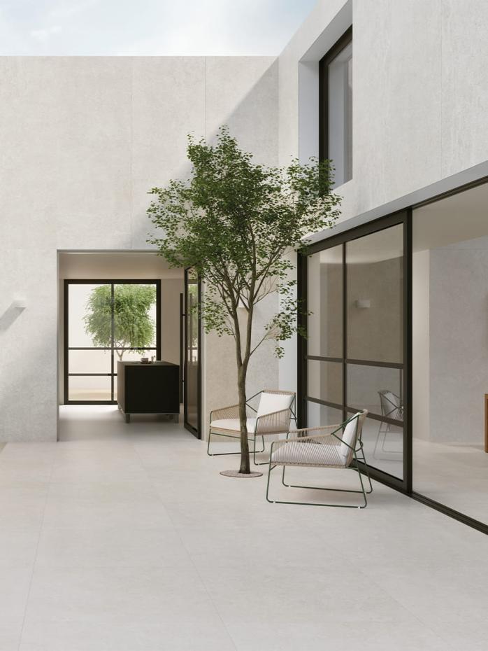 Ghent White Outdoor Porcelain Paving Slabs - 1000x1000x20mm