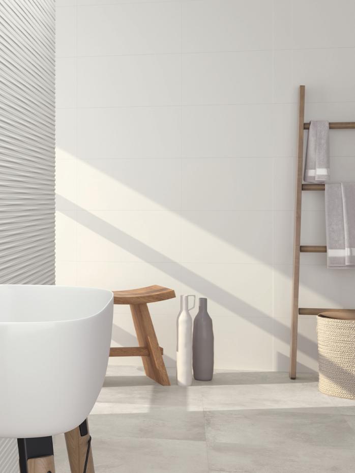 Glacier White Marble Effect Matt Porcelain Tile - 600x300mm