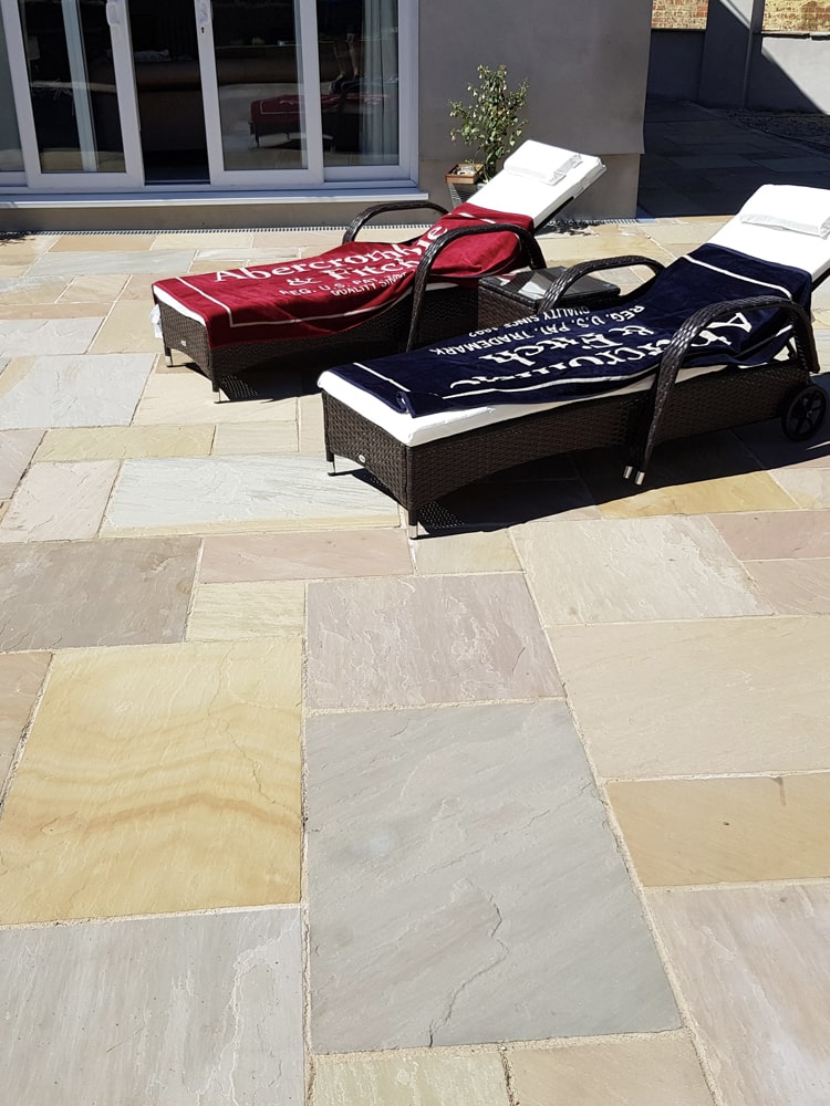 Rippon Buff Indian Sandstone Slabs - Mix Size Patio Pack