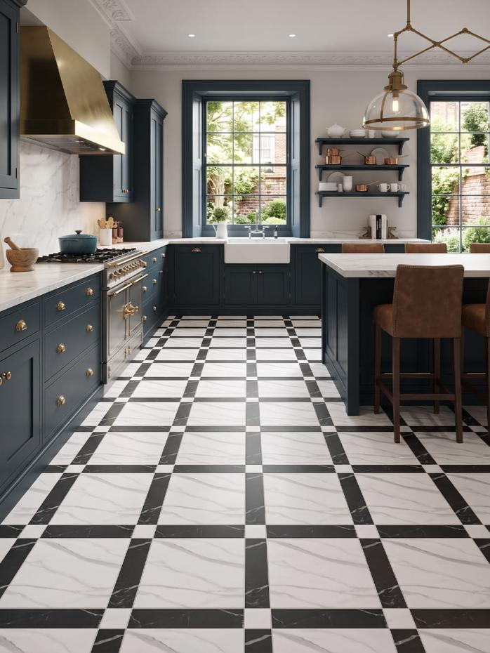 Grace Nero Porcelain Tile - 440x440x10mm