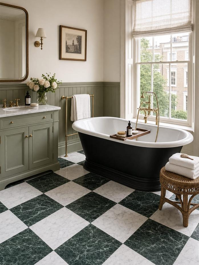 Majestic Verde + Carrara Italian Marble Effect Porcelain Tile - 300x300x9mm