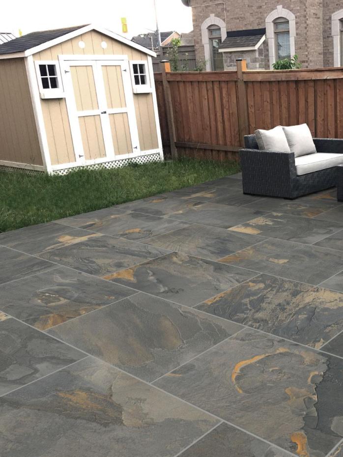 Multi Grey Outdoor Porcelain Tiles - 900x600x16mm