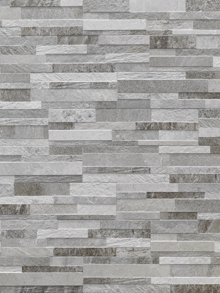 Grey Slate Split Face Effect Porcelain Wall Tile - 150x610mm