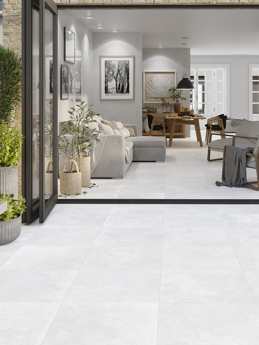 Marbella White XXL Outdoor Porcelain Paving Slabs - 1000x1000 Pack