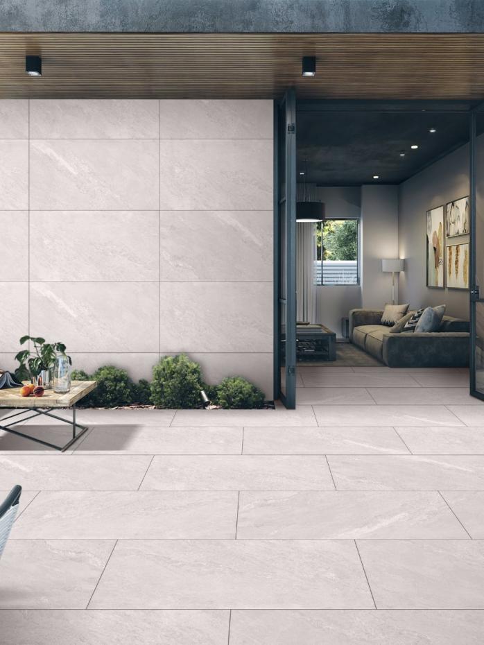 Himalayan White Porcelain Outdoor Paving Tiles- 900x600x16mm