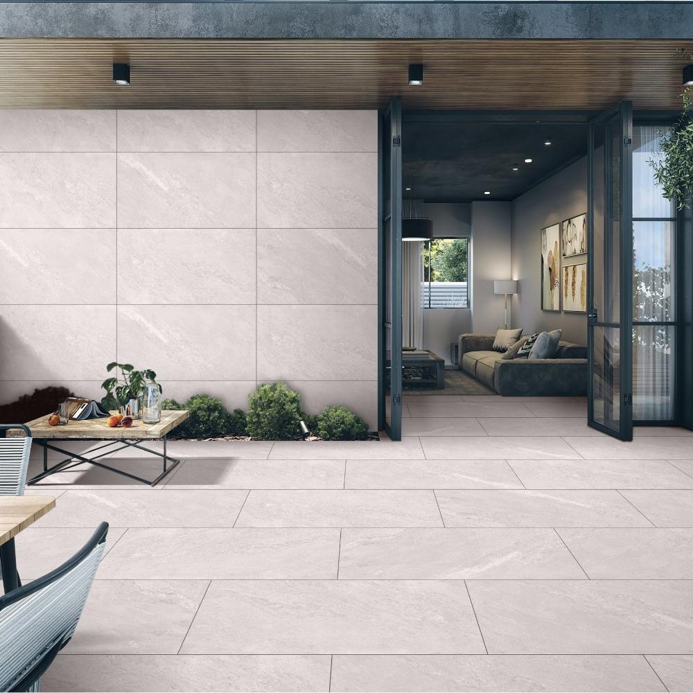 Himalayan White Porcelain Outdoor Paving Tiles- 900x600x16mm