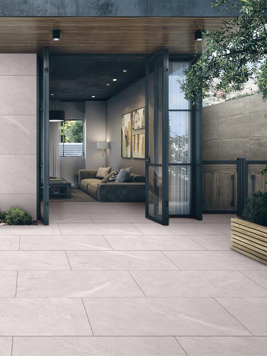 Himalayan White Porcelain Outdoor Paving Tiles- 900x600x16mm