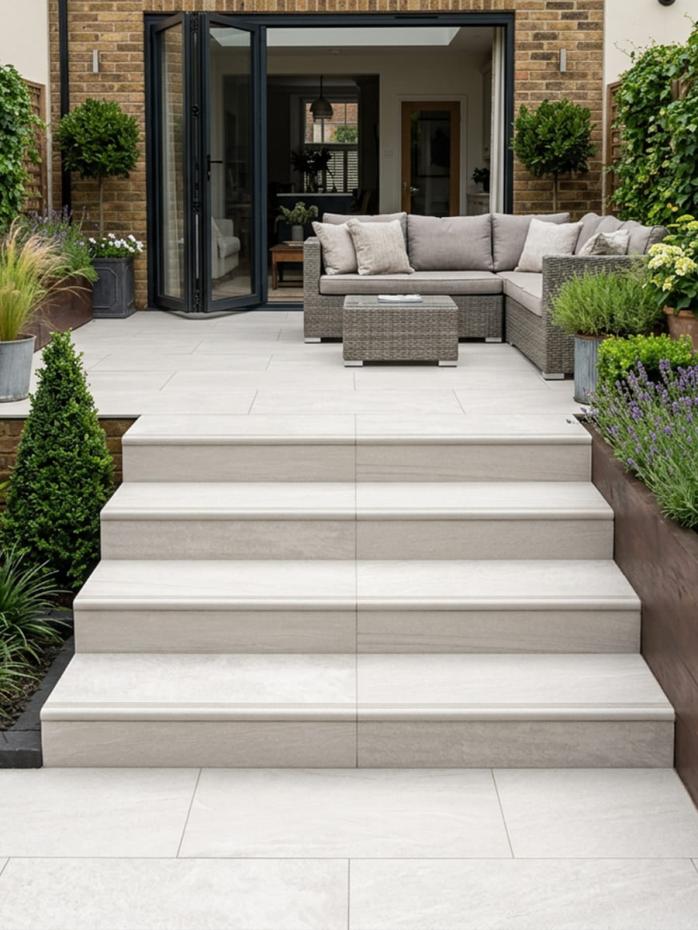 Idaho White Porcelain Bullnose Tiles - 900x450x20mm