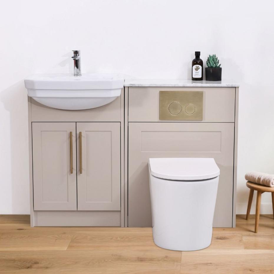 Imperial Light Beige Combination Bathroom Suite - Vanity Unit with WC unit & Toilet - 1200mm