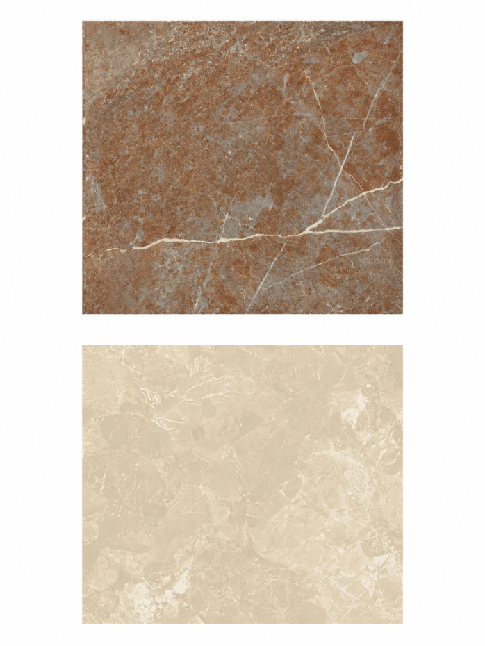 Lusso Rosso + Cosmo Crema Checkerboard Porcelain Marble Effect Tiles - 300x300mm