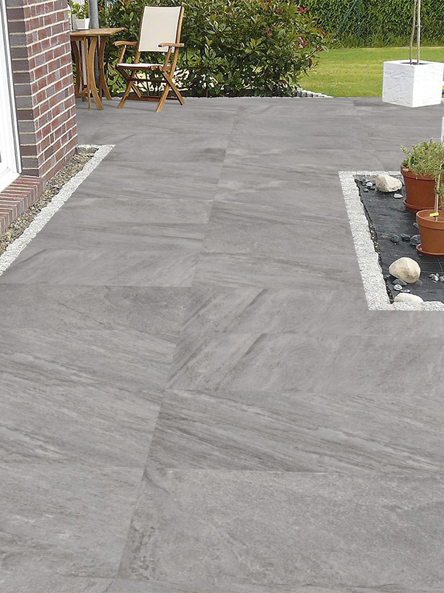 Indiana Grey Outdoor Porcelain Slab - 1200x600x20mm