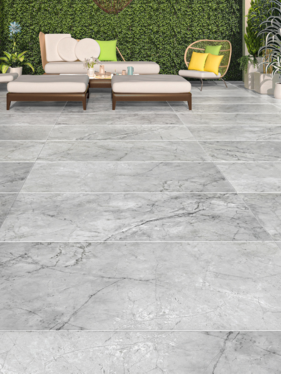 Invisible Grey Marble Italian Outdoor Porcelain Paving - 1200x600 Slabs