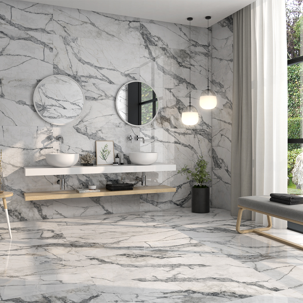 Invisible White Marble XXL Indoor Wall & Floor Tiles - 1200x600mm