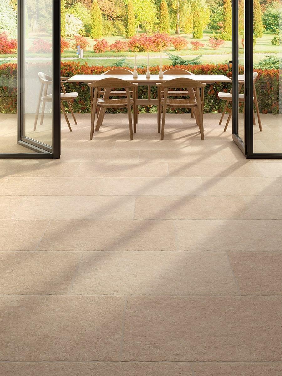 Jersey Beige Antique Chiselled Edge Porcelain Tile - 600x400x9.5mm