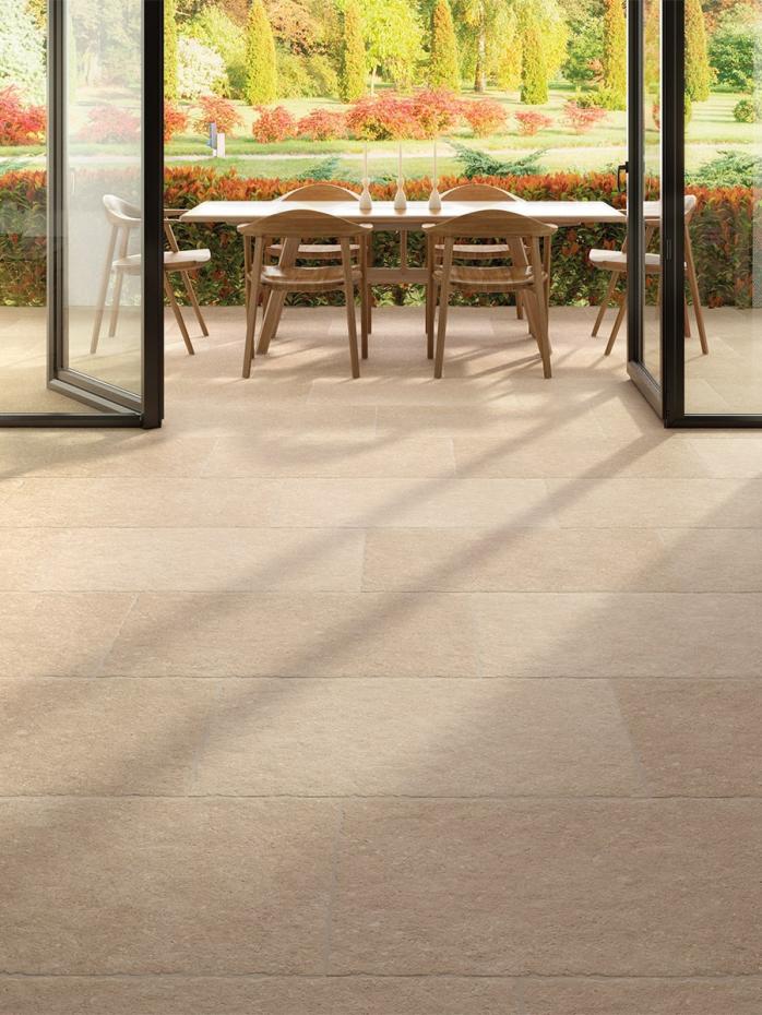 Jersey Beige Antique Chiselled Edge Porcelain Tile - 900x600x9.5mm